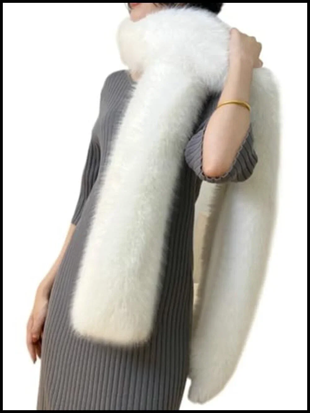 Fluffy Faux Fox Fur Shawl Womens Wedding 1920s Party Stole Shrug Neck Warmer